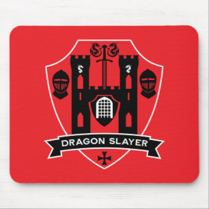 Mediaeval English Knight Dragon Mouse Pad