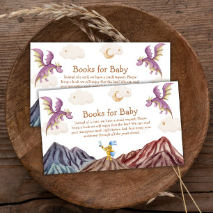 Mediaeval Fairytale Dragon Books For Baby Shower Enclosure Card
