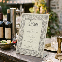 Mediaeval Fantasy Black Vintage Etch Wedding Bar
