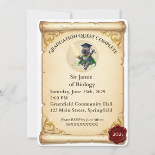 Mediaeval Fantasy Graduation Invitation 