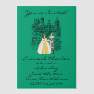Mediaeval Fantasy Green Wedding Invitations