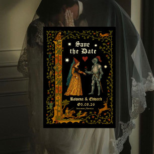 Mediaeval Fantasy Knight and Lady Save the Date