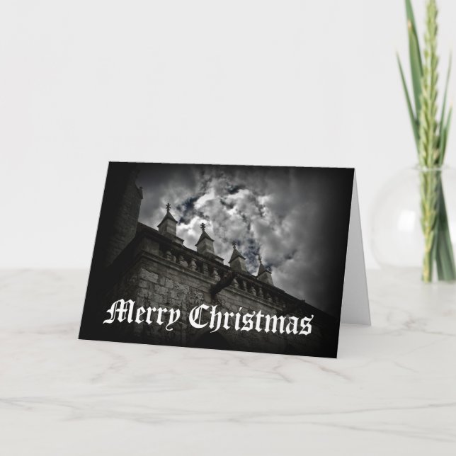Mediaeval fantasy Merry Christmas Holiday Card (Front)
