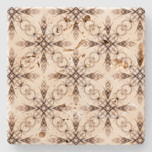 Mediaeval Fantasy Sepia Fractal Art Stone Coaster