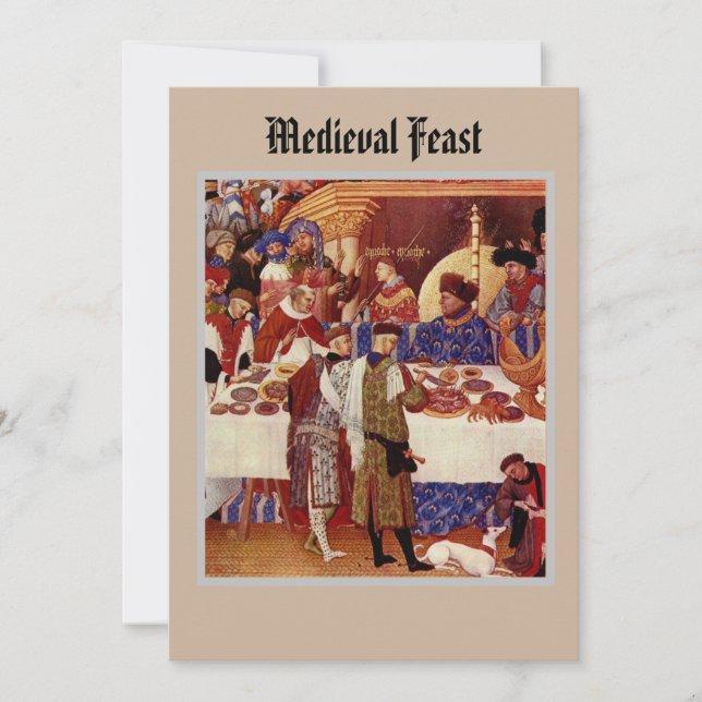 Mediaeval Feast Flat Note Card (Front)