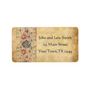 Mediaeval Floral Design Label