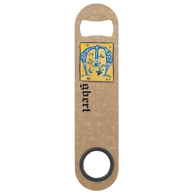 Mediaeval Floral Illuminated Letter E Monogram (Front)