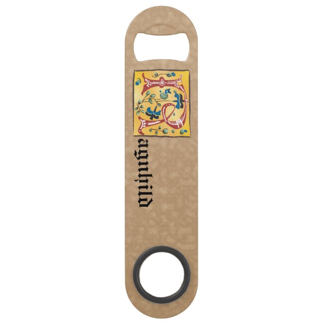 Mediaeval Floral Illuminated Letter R Monogram (Front)