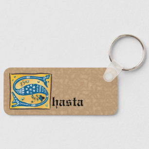Mediaeval Floral Illuminated Letter S Monogram Key Ring