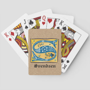 Mediaeval Floral Illuminated Letter S Monogram Playing Cards