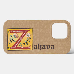 Mediaeval Floral Illuminated Letter Z Monogram iPhone 13 Pro Case