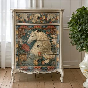 Mediaeval Floral William Morris Style Unicorn Tissue Paper