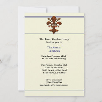 Mediaeval Florence Style Fleur de Lis Event Invitation