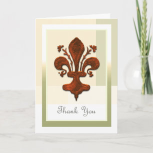 Mediaeval Florence Style Fleur de Lis Thank You Card