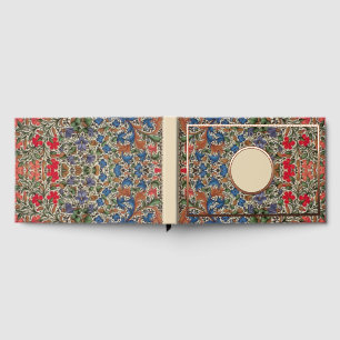 Mediaeval flower border mille fleurs guest book