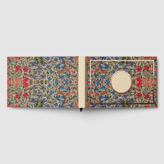 Mediaeval flower border mille fleurs guest book