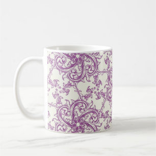 mediaeval flower pattern coffee mug