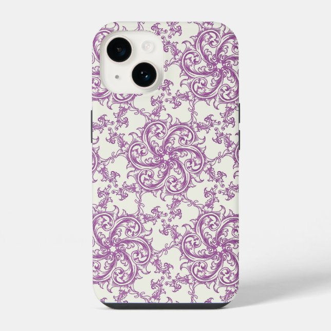 mediaeval flower pattern phone case (Back)
