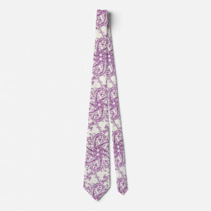 mediaeval flower pattern tie
