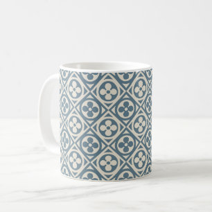 Mediaeval Flower Tiles - Slate Blue Coffee Mug