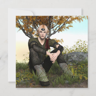 Mediaeval Forest Prince Fantasy Portrait Card