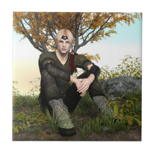 Mediaeval Forest Prince Fantasy Portrait Tile