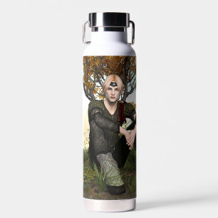 Mediaeval Forest Prince Fantasy Portrait Water Bottle