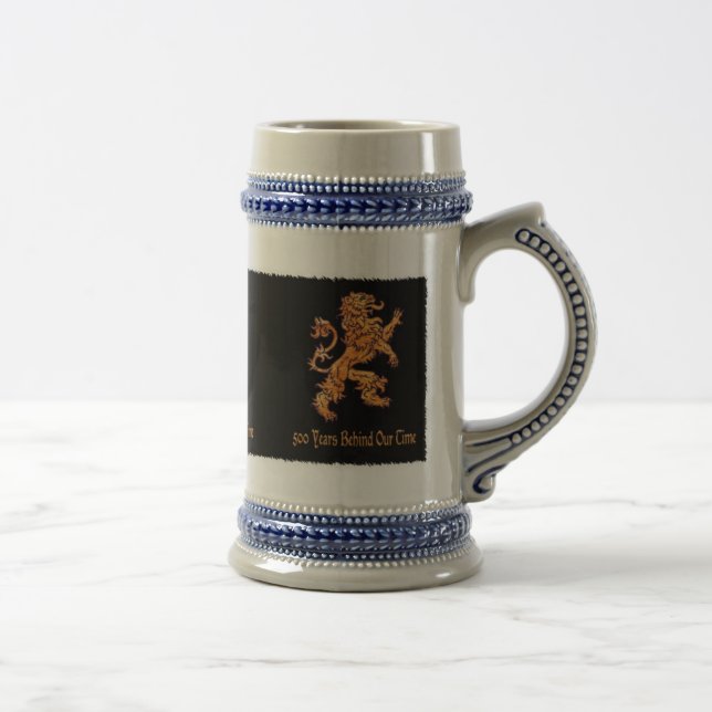 Mediaeval Gold Lion  on Black Beer Stein (Right)