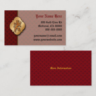 Mediaeval Gold Lion Red Fleur de Lis Business Card