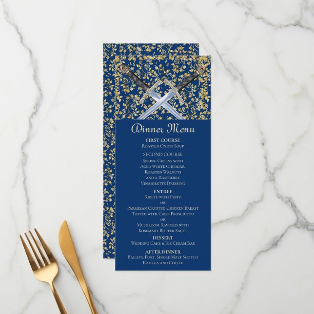 Mediaeval Gold Menu (Front/Back In Situ)