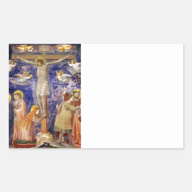 Mediaeval Good Friday Scene Rectangular Sticker (Front)