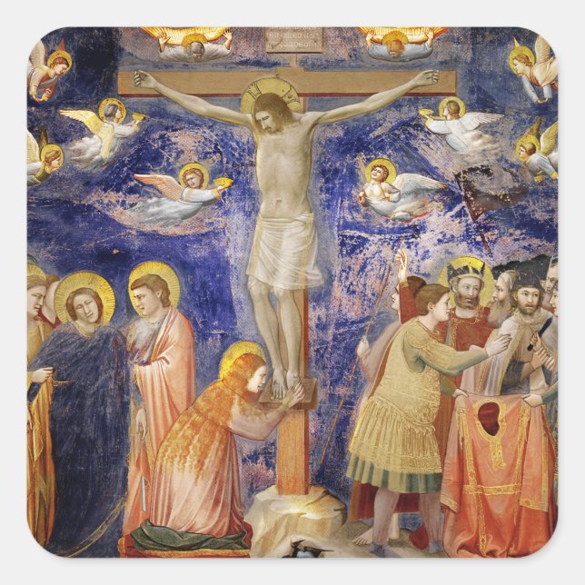 Mediaeval Good Friday Scene Square Sticker (Front)