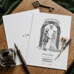Mediaeval Gothic Knight Bride Groom Arch Save The Date