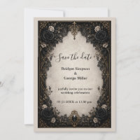 Mediaeval Gothic Noir Black Rose Wedding