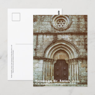 Mediaeval gothic portal in Santiago de Antas Postcard