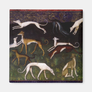 Mediaeval Greyhounds in the Deep Woods Magnet