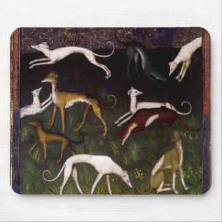Mediaeval Greyhounds in the Deep Woods Mouse Pad