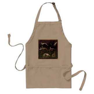 Mediaeval Greyhounds in the Deep Woods Standard Apron
