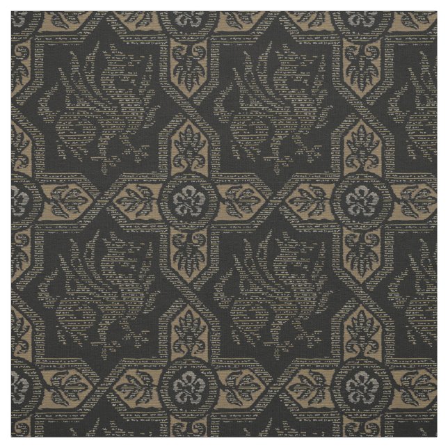 Mediaeval Griffin Dragon Pattern Fabric (Swatch)