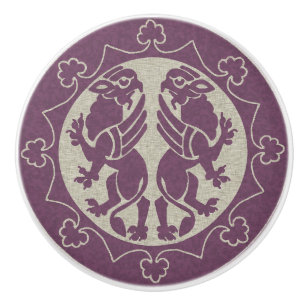 Mediaeval Griffins Ceramic Knob