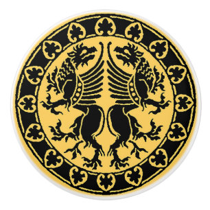 Mediaeval Griffins Ceramic Knob