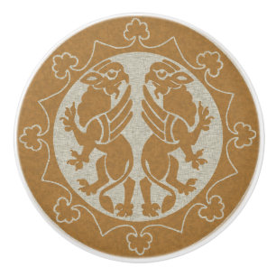 Mediaeval Griffins Ceramic Knob