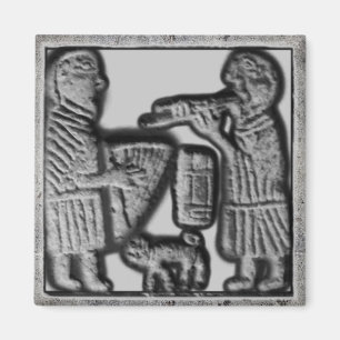 Mediaeval Harp and Pipe with Cat Magnet