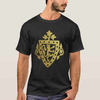 Mediaeval Herald Rampant Lion Shield Metallic T-Shirt