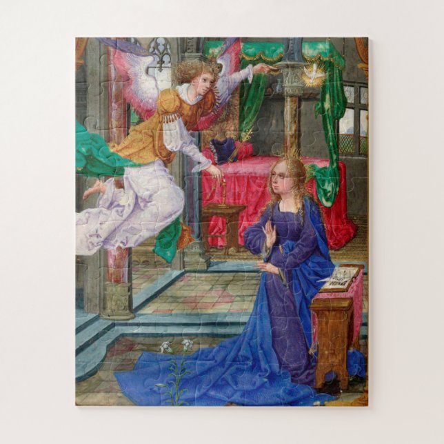 Mediaeval illuminated art "The Annunciation" Jigsaw Puzzle (Vertical)