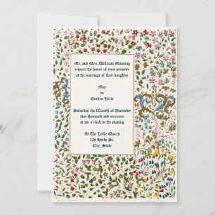 Mediaeval Illuminated Floral Border Wedding Invitation