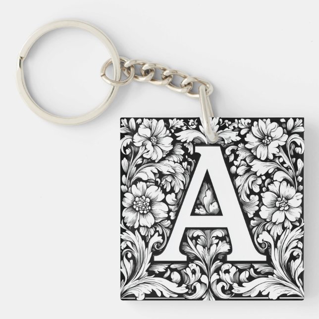 Mediaeval Illuminated Letter A Key Ring (Front)