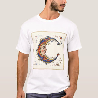 Mediaeval Illuminated Moon & Snail Rabbit Art T-Shirt