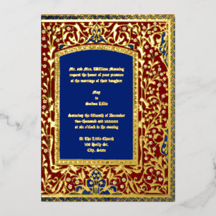 Mediaeval Illuminated Style Floral Frame Wedding