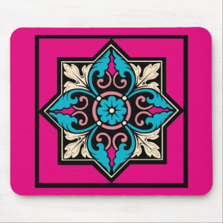 Mediaeval Illumination Arctic Blue Acanthus Leaf Mouse Pad